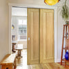 Norwich American Oak Veneer Staffetta Twin Telescopic Pocket Doors - Unfinished