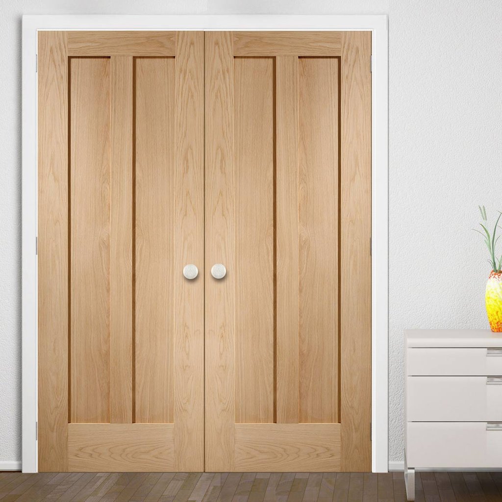 Bespoke Novara Oak 2 Panel Door Pair