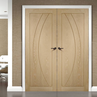 Image: Bespoke Salerno Oak Flush Door Pair