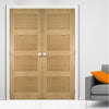 Bespoke Coventry Shaker Style Oak Internal Door Pair - Unfinished