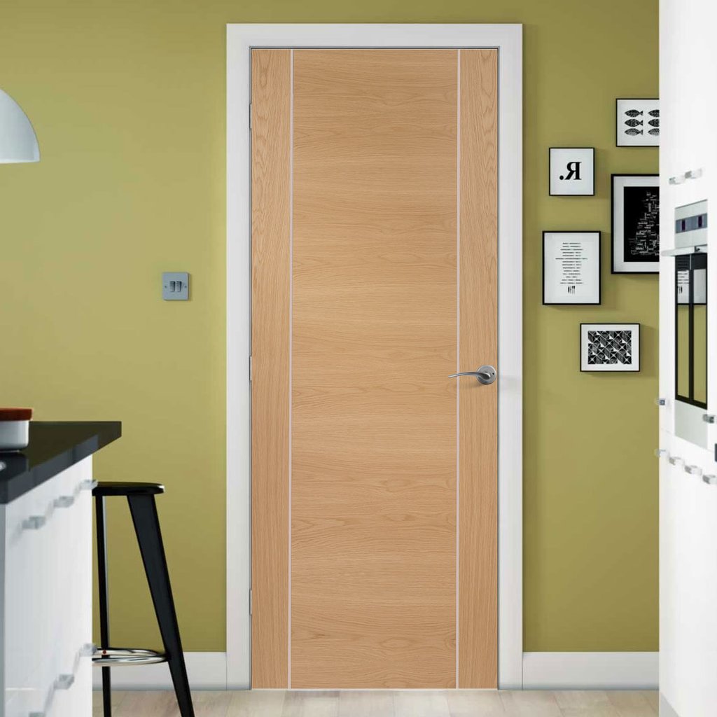 Bespoke oak flush modern door