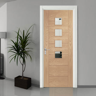 Image: Palermo modern oak veneer glazed interior door
