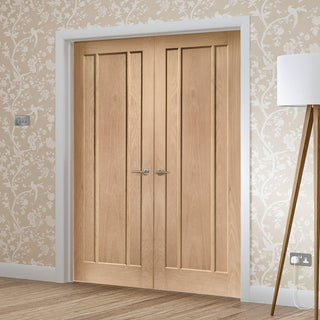 Image: Bespoke Worcester Oak 3 Panel Door Pair