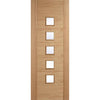 Carini 5 Pane Oak Door - Clear Glass - Prefinished