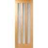 ThruEasi Room Divider - Utah 3 Pane Oak Frosted Glass Unfinished Door with Single Side