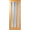 ThruEasi Room Divider - Utah 3 Pane Oak Frosted Glass Prefinished Double Doors with Double Sides