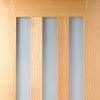 Single Sliding Door & Track - Utah 3 Pane Oak Door - Frosted Glass - Unfinished