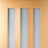 Single Sliding Door & Track - Utah 3 Pane Oak Door - Frosted Glass - Prefinished