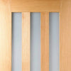 Single Sliding Door & Track - Utah 3 Pane Oak Door - Frosted Glass - Prefinished