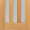 Single Sliding Door & Track - Utah 3 Pane Oak Door - Frosted Glass - Prefinished