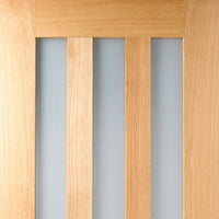 Utah Oak 3 Pane Door - Frosted Glass - Prefinished