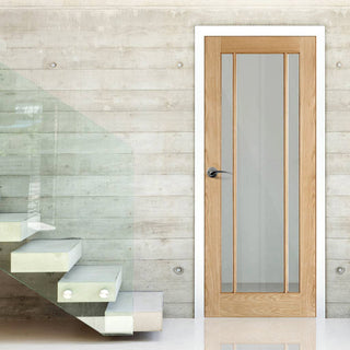 Image: door set kit lincoln glazed oak door clear safe gl