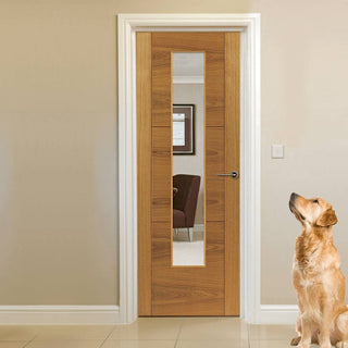 Image: Glazed oak veneer flush interior door