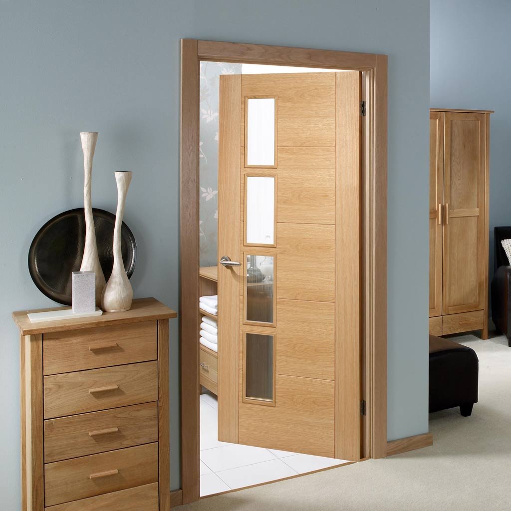 vancouver oak 4l door clear glazed offset prefinished 1006 style