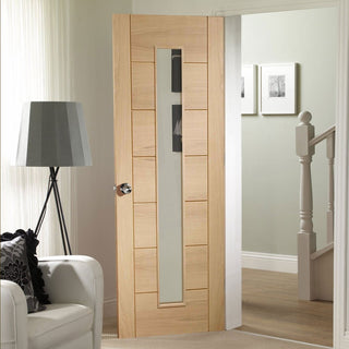 Image: Fire Rated Palermo Oak Door - 1 Pane - Clear Glass