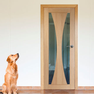 Image: Verona modern door with contemporary style clear glazing