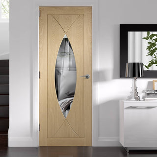 Image: Pesaro oak designer glazed interior door
