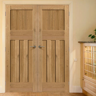 Image: J B Kind Rustic Oak 1930 DX Shaker Door Pair - Prefinished