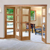 Bespoke Thrufold Shaker Oak 4 Pane Glazed Folding 3+1 Door - Prefinished