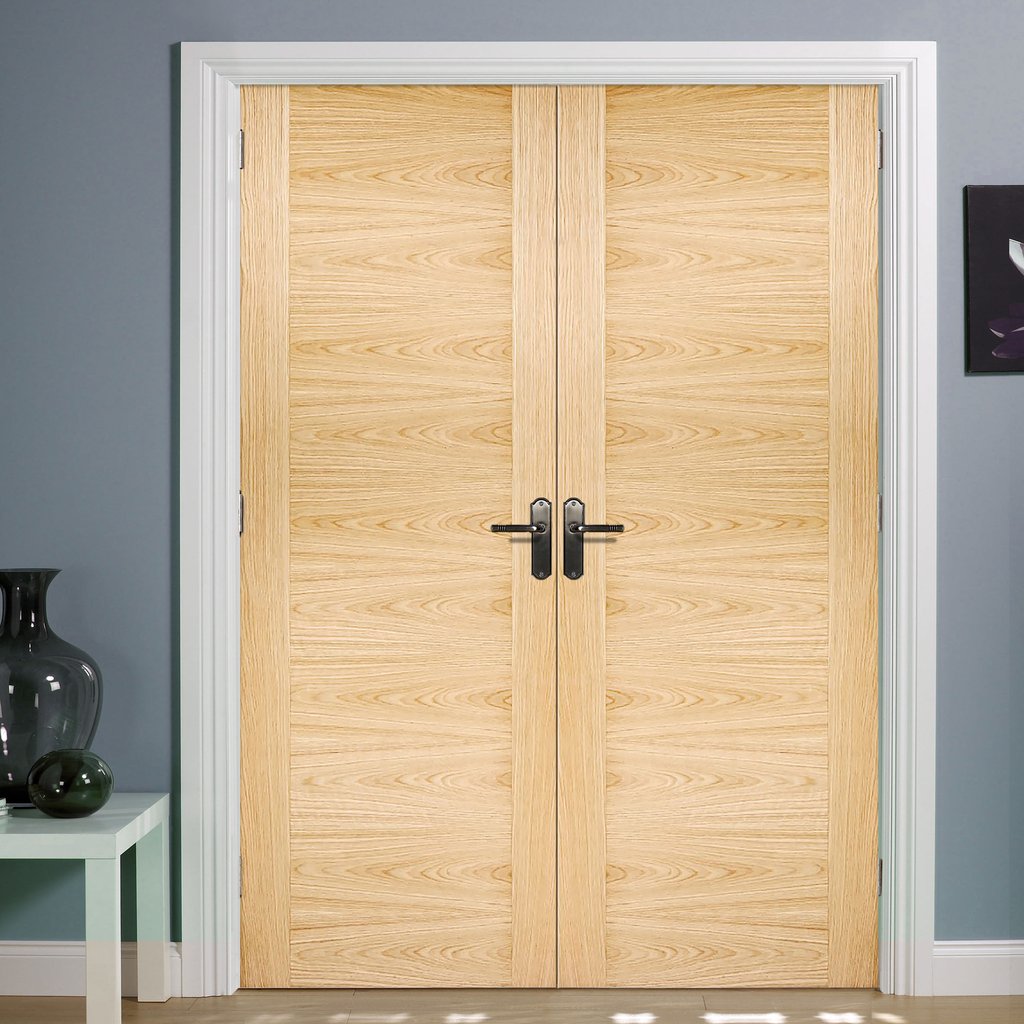 LPD Joinery Sofia Oak Door Pair - 1/2 Hour Fire Rated - Prefinished