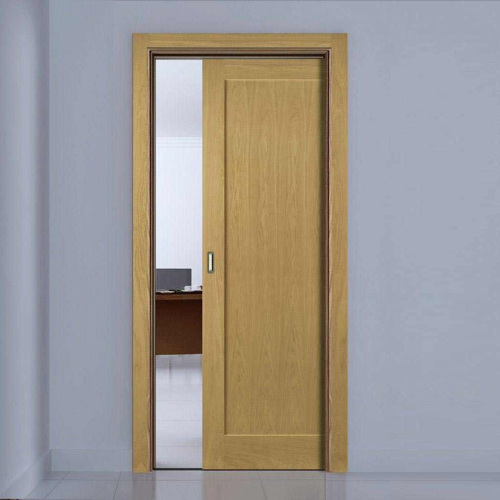 Walden Real American Oak Veneer Single Evokit Pocket Door - Unfinished