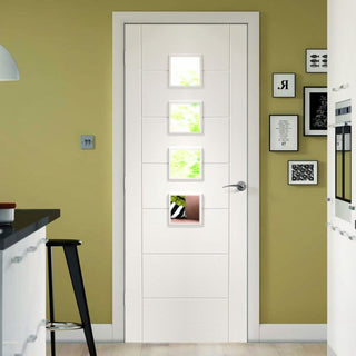 Image: bespoke palermo white primed glazed door