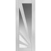 Calypso Aurora Shaker Double Evokit Pocket Door Detail - Clear Glass - White Primed