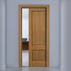 Oak Trent 2 Panel Single Evokit Pocket Door - Prefinished