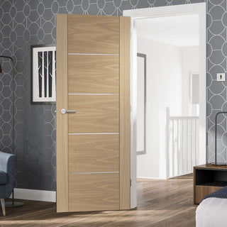 Image: Bespoke oak flush modern door