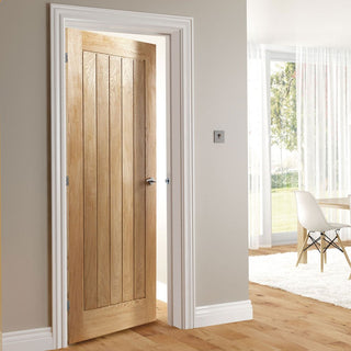 Image: Bespoke Ely Oak Fire Internal Door - 1/2 Hour Fire Rated - Prefinished