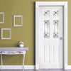 White PVC washington door with grained faces 4 decraresin 3 style toughened glass 