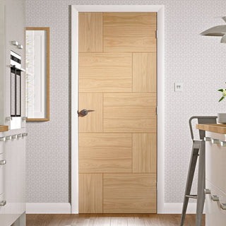 Image: Bespoke Ravenna Oak Flush Fire Door - 1/2 Hour Fire Rated