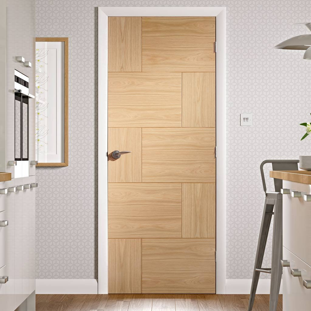 Bespoke oak flush modern door