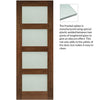 Coventry Walnut Veneer Shaker Style Staffetta Quad Telescopic Pocket Doors - Frosted Glass - Prefinished