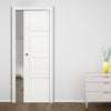 Coventry Shaker Single Evokit Pocket Door - White Primed