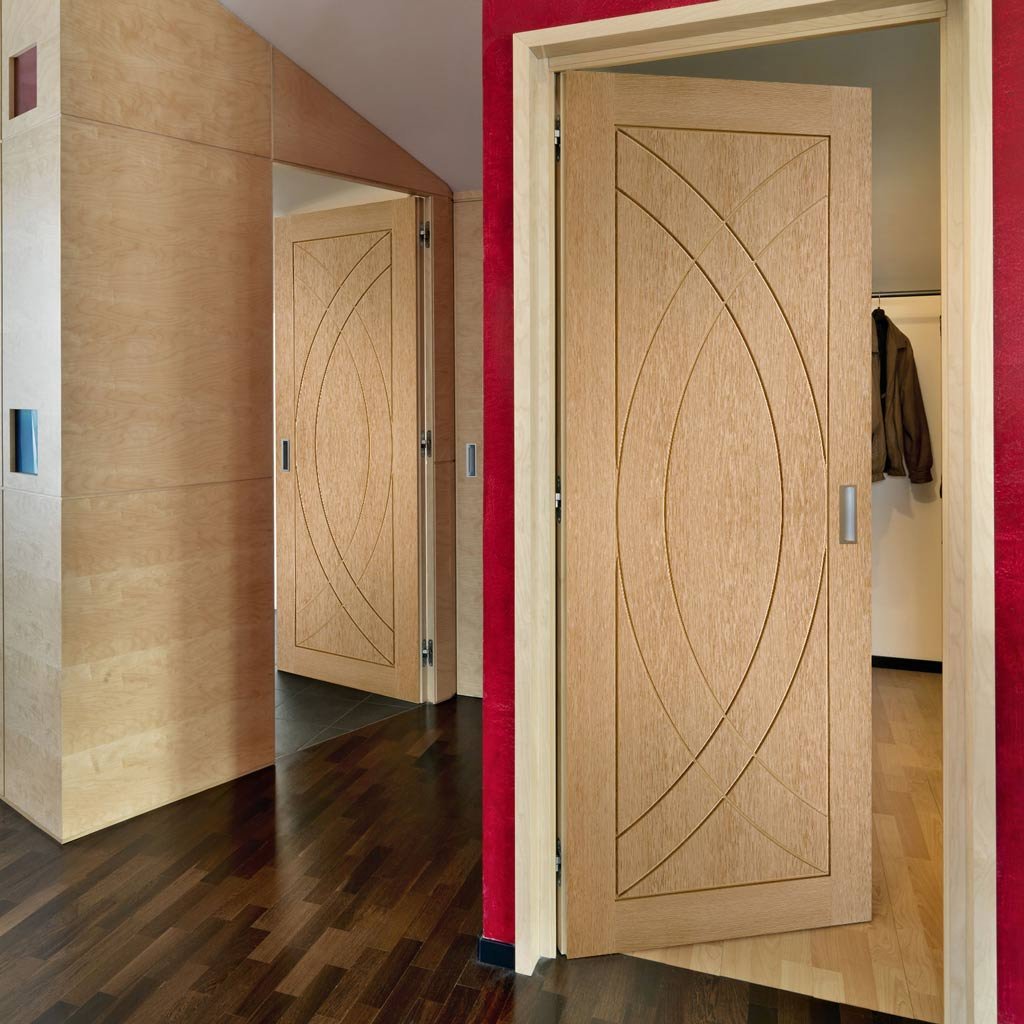 Bespoke oak flush modern door