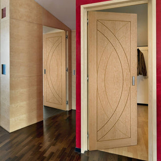 Image: Bespoke oak flush modern door