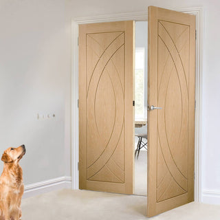 Image: Bespoke Treviso Oak Flush Door Pair