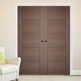 Image: LPD Joinery Vancouver Chocolate Grey Door Pair - 1/2 Hour Fire Rated - Prefinished