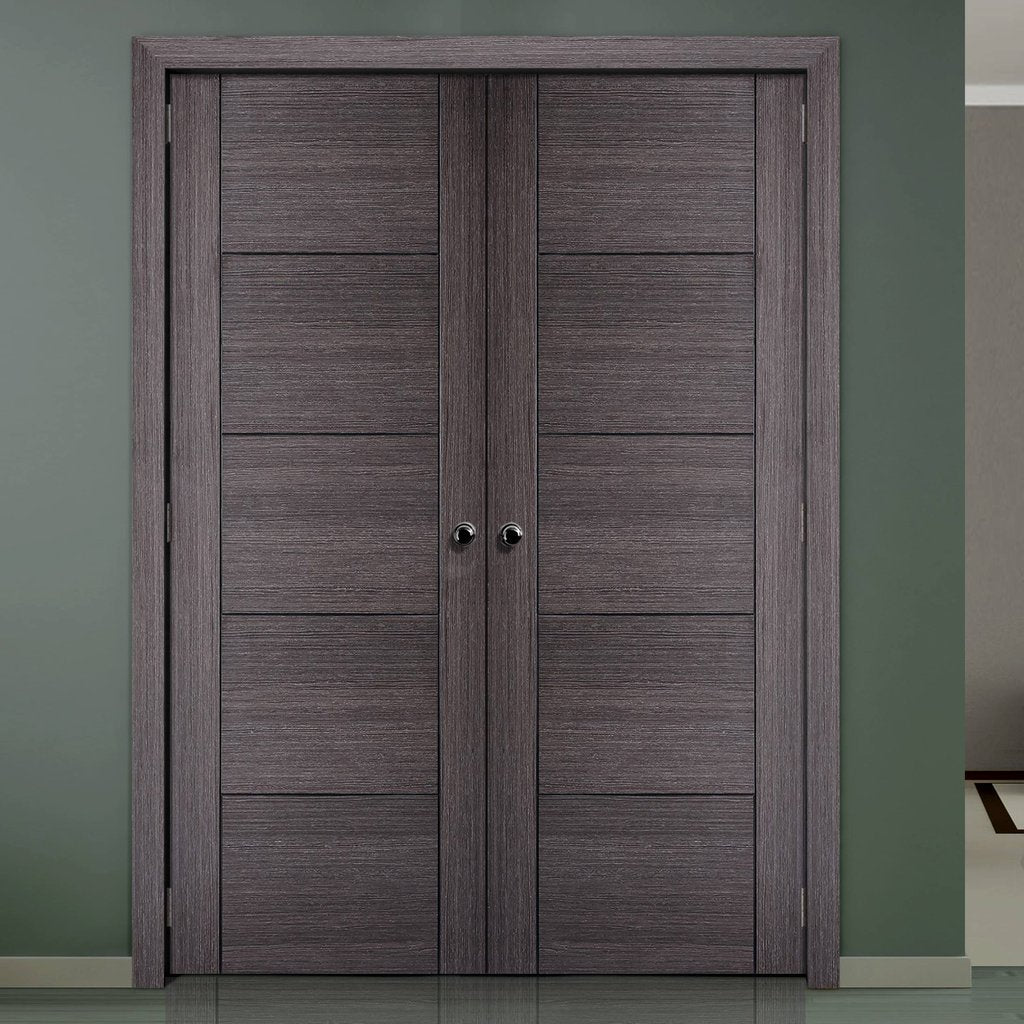 LPD Joinery Vancouver Ash Grey Door Pair - 1/2 Hour Fire Rated - Prefinished