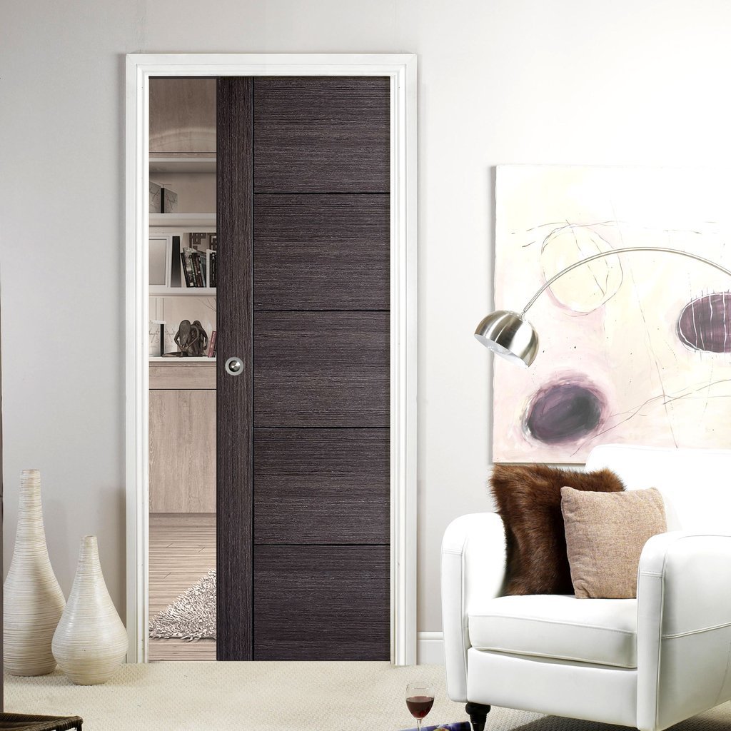Vancouver Ash Grey Internal Pocket Door - 30 Minute Fire Rated - Prefinished