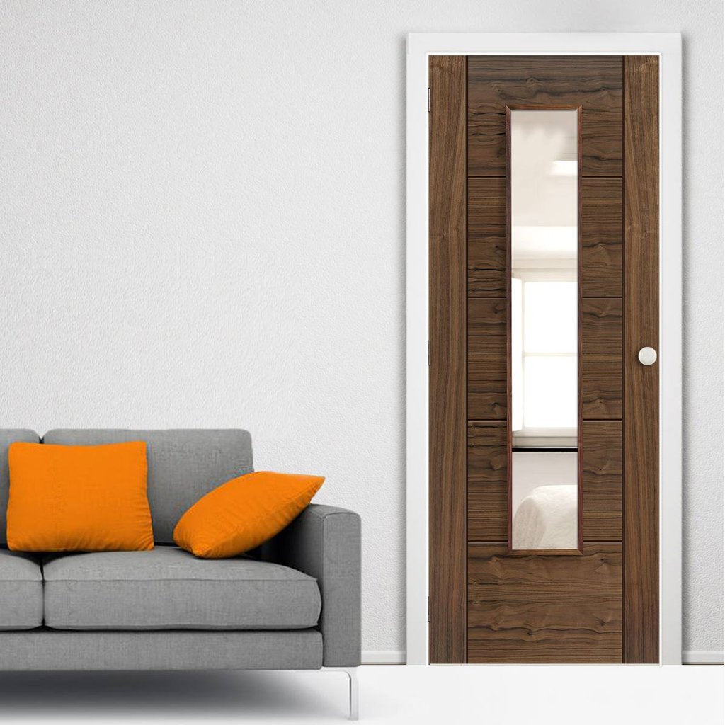 Image of flush walnut inteior door