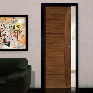 Image: Pamplona Walnut  Evokit Pocket Fire Door - 1/2 Hour Fire Rated - Prefinished