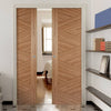 Bespoke Zeus Walnut Flush Double Pocket Door - Prefinished