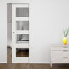 Coventry Shaker Absolute Evokit Single Pocket Door - Clear Glass - White Primed
