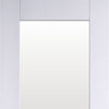 Double Sliding Door & Wall Track - Pattern 10 1 Pane Doors - Clear Glass - White Primed