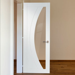 Image: Glazed bespoke oak veneer interior door design