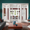 Six Folding Doors & Frame Kit - Pattern 10 3+3 - Clear Glass - White Primed