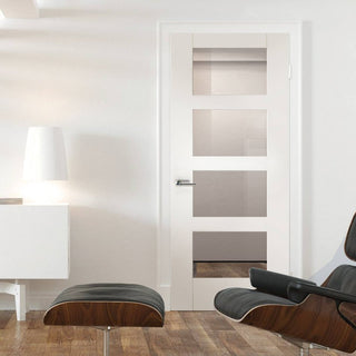 Image: Shaker style white glazed interior door