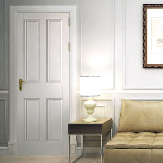 Image: Nostalgia 4 Panel Door - Raised Mouldings - White Primed